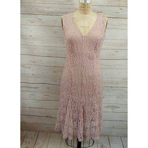 Enfocus Studio Pink Sleeveless Sheath Midi Dress S